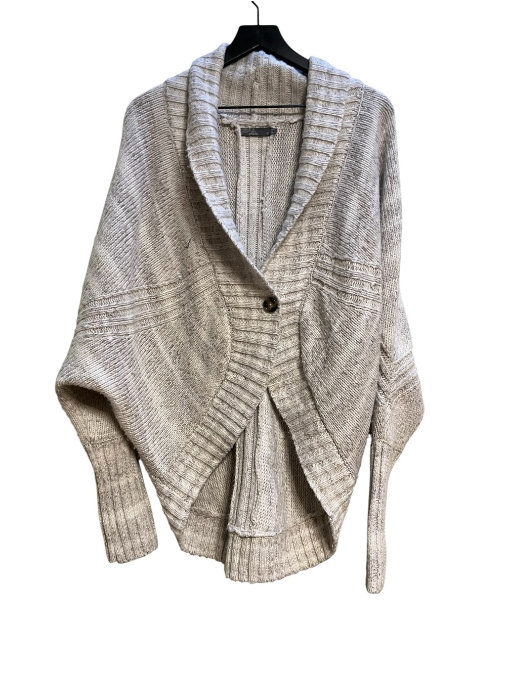 Prana cozy Shawl Collar Button-Front Sweater - Beige size small